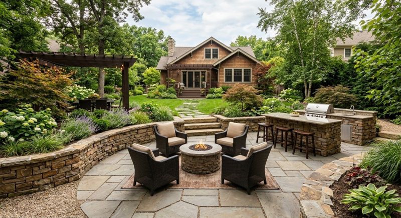 Poolside Hardscaping in Boston, MA